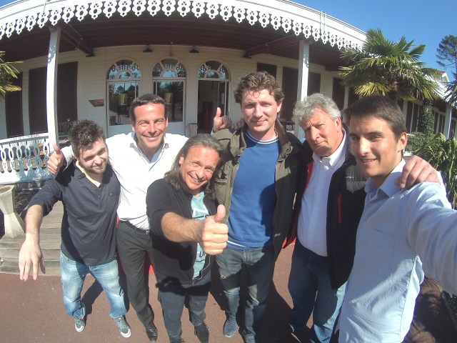 Joël Dupuch, Olivier Villa, Alain Llorca, parrains de la seconde édition des Jeunes Talents du Bassin d'Arcachon organisée par Rémi Castillo. Photo : Adrien SANCHEZ INFANTE